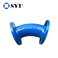 SYI pabrik pipa ISO 2531 EN 545 EN598 Ductile besi DCI pipa flensa ganda pas peredam lancip