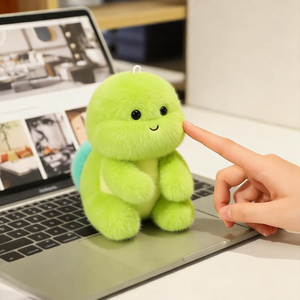 <span class=keywords><strong>Tortue</strong></span> en peluche verte de la taille d'une paume, peluche douce avec coquille bleue ronde, décoration de bureau, décoration de voiture, cadeaux, <span class=keywords><strong>tortue</strong></span> en peluche kawaii de 6 pouces - Product Image 2