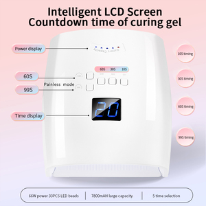 Séchoir à ongles et accessoires sans fil rechargeable 66w avec logo personnalisé à prix abordable <span class=keywords><strong>lampe</strong></span> à ongles <span class=keywords><strong>LED</strong></span> UV à lumière rouge pour salon de manucure - Product Image 5