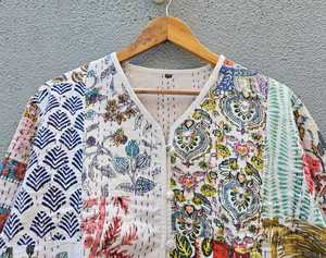 Veste d'hiver matelassée en coton à imprimé floral de haute qualité, style bohème ethnique pour femmes, cadeau élégant pour elle - Product Image 3