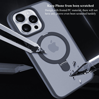 Nouveau étui de téléphone magnétique avec anneau béquille pour iPhone 15 Pro Max Plus 14 13 12 11 étuis de couverture de support mat avec protecteur d'objectif