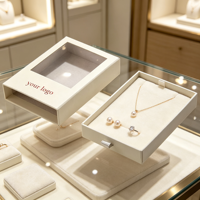 Boîte à papier coulissante personnalisée avec gaufrage, insert en mousse recyclable, boîte cadeau de luxe pour bijoux avec fenêtre transparente