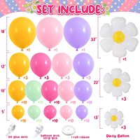 Macaron petite marguerite ballon arc ensemble fête anniversaire célébration scène décoratif ballon ensemble