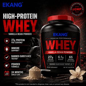 Fabriqué aux États-Unis, complément sportif riche en protéines de 5 lb, BCAA, protéines de lactosérum à la vanille, poudre pour la remise en forme et le développement musculaire - Product Image 1