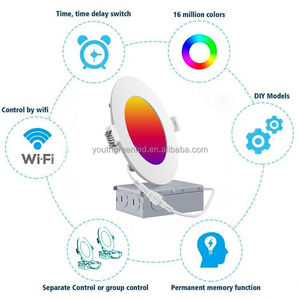 Moderna Lámpara de Panel LED Inteligente de 4 Pulgadas, Control WIFI, RGB, 16 Millones de Colores Cambiables, Certificación Energy Star, Empotrable - Product Image 3