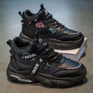 Zapatillas deportivas de caña alta transpirables con cordones para hombre, estilo casual y versátil, con suela gruesa, para correr, estilo papá, tendencia otoño 2025 - Product Image 4