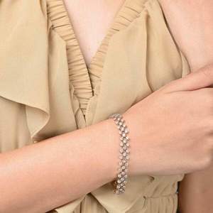 Fine Lab Grown Diamond <b>Bracelet</b> for Women Luxury Round Brilliant Cut Gold Rose Gold <b>White</b> Gold Silver Timeless Jewelry - Product Image 3