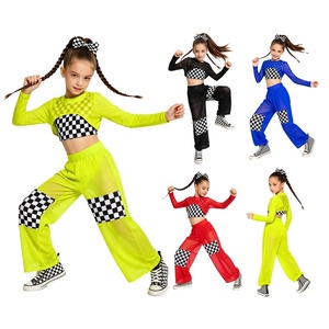 Conjunto de 2 Piezas para Niñas, Ropa de Baile Hip Hop, Traje de Baile Urbano, Top Corto de Malla, Pantalones Anchos, para Actuaciones en Escenario - Product Image 1