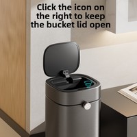 Poubelle intelligente ELPHECO avec capteur, carrée, 430 ml, en acier inoxydable, pour salon, salle de bain, couvercle entièrement automatique, nouveau modèle 2025, grande capacité