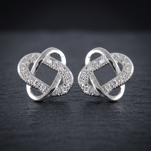 Elegant Geometric Heart Shape Stud Earrings Art Palace 925 Silver Rhodium Plated Zircon Pave Setting Trendy Women's Luxury Fine - Product Image 1