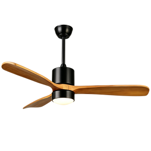 Ventilador de Techo LED de Estilo Industrial con 3 Aspas de Madera, Cuerpo de Metal Plateado, Lámpara de Techo para Comedor y Cocina - Product Image 4