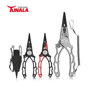 คีมตกปลาแบบกันสนิม พร้อมห่วงแยก ตัวถอดเบ็ด คีมตกปลาอะลูมิเนียมพร้อมที่ตัดสายถักและปลอกหุ้ม - Product Image 1