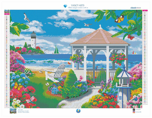 Kit de Pintura de Diamantes 5D de Resina Cuadrada AB con Borde Ondulado y Diseño de Paisaje Marino para Adultos - Product Image 3