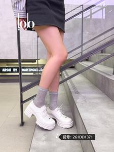 Mocassins à bout profond Printemps 2026, en cuir, à talon épais rehaussant la taille, imperméables, écologiques, couleurs mélangées - Product Image 5