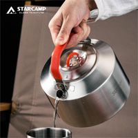 STARCAMP Ensemble d'ustensiles de cuisine en acier inoxydable 304 Bouilloire de pique-nique et de camping en plein air pour poêles à thé et à café pour le voyage