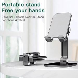 Support de téléphone portable noir, entièrement pliable, réglable en hauteur et en angle, compatible avec une large gamme de modèles, support de téléphone portable plus haut pour bureau - Product Image 1