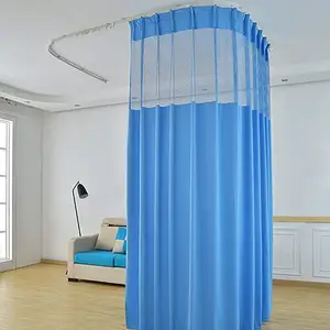 medical privacy mesh partition ward partition cubicle Inherent Flame Retardant Striped Grommet Curtains for Hospital clinic