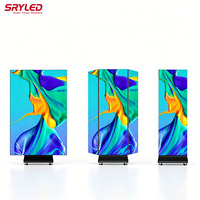 Складной умный рекламный LED-экран P2.5 (4 стороны, 1280x1920 мм) на колесах для помещений