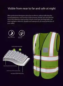 Fabbrica stile americano Hi Vis personalizzato stampato ingegneria costruzione giubbotto riflettente abbigliamento di sicurezza con tessuto logo