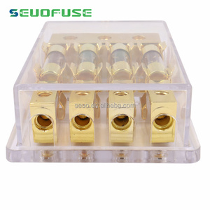 Venta caliente 4 vías 4 P 4 posiciones 3x4GA IN 4x8GA OUT Caja de distribución de plástico Car Audio AGU Fusible Accesorios Portafusibles - Product Image 2