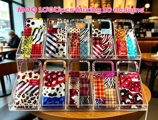Custom IMD Printed Leopard Pattern Luxury Waterproof Shockproof PC+TPU Phone Case for 17 Pro Max