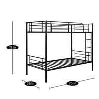 Lit superposé moderne, portable et durable en acier noir pour dortoir, appartement, hôtel, école, hôpital, marque Hengli, Hebei