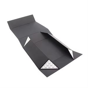 Custom Logo <b>Foldable</b> Flat Gift <b>Box</b> Printed Black Eco Friendly Recyclable Grey Board Paper Folding Boxes for Candle Packaging - Product Image 1