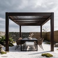 Pergola Bioclimatique Écologique en Aluminium avec Éclairage LED pour Café, Bar, Balcon, Jardin, Terrasse - Étanche, Inspirée de la Nature