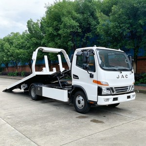 Small JAC 3 Ton <b>Flatbed</b> Wrecker <b>Truck</b> 4x2 Slidebed Tow <b>Truck</b> with Underlift and Winch for Sale - Product Image 5