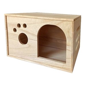 Nichoir pour animaux de compagnie en bois de pin, utilisé comme niche pour chats, pour que vos animaux aient une maison sûre et confortable - Product Image 2