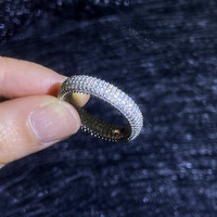 Anillos de Eternidad de Plata Pura 925 con Moissanita VVS de 1.1mm, Joyería Hiphop Unisex al por Mayor, Diamantes de Moissanita a Granel