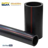 Tuyau minier en HDPE noir avec bandes rouges, anti-corrosion, anti-flamme, DN20 DN1600, drainage minier, ventilation, drainage des gaz