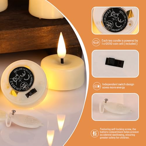 3d Wick Flameless Flickering Remote <b>Timer</b> Rechargeable Led TeaLight Candle with Magnetic Charging Base for Christmas Table Decor - Product Image 2