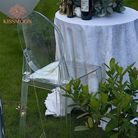 Chaise Ghost transparente en acrylique cristal moderne sans accoudoirs pour événements, vente en gros à prix abordable