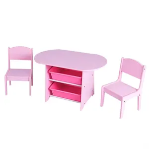 Mädchen Zimmer Möbel rosa Pastell Block Mädchen lesen Studie Tisch und Stühle für Kinder gesetzt