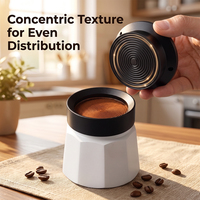Distributeur et tasseur à café 2-en-1 personnalisé avec anneau doseur, ensemble de tasseurs à café en aluminium pour Moka Pot, outil de distribution d'espresso
