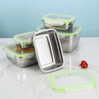 Pot de conservation alimentaire en verre grande capacité en acier inoxydable 304 avec couvercle hermétique pour la conservation de la fraîcheur, idéal pour la cuisine et le camping