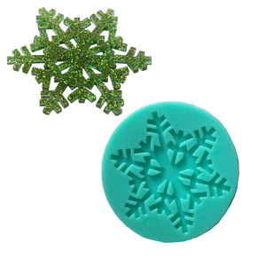 Christmas <b>Silicone</b> Cake Mold For Fondant DIY <b>Baking</b> Decorations 1 Pc Snowflake Series - Product Image 2