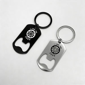 Wine Bottle Opener Keychain <b>Custom</b> logo Sublimation Wedding Gifts Stainless Steel Beer <b>Key</b> <b>Ring</b> Blank Metal Bottle Opener - Product Image 1