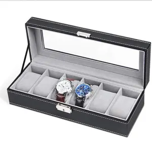 1/2/3/5/6 Grids Watch Box PU Leather Watch Case Holder Organizer Storage Box for Quartz Watches Jewelry Boxes Display Best Gift