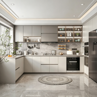 Système de meubles de cuisine modernes sur mesure pour projets de coopération et aménagement intérieur résidentiel