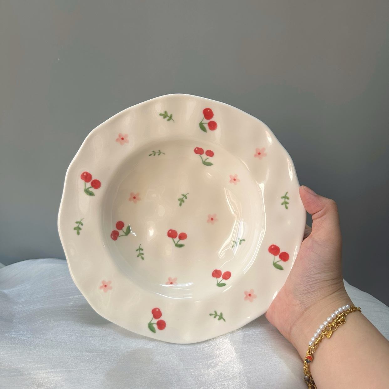 Petite fleur blanche-cerise