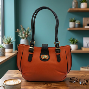 Sac à main de bureau pour femmes BS International, design haut de gamme, cuir véritable de haute qualité, fermeture éclair imperméable, deux sangles, 3L+ - Product Image 2