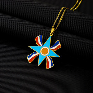 Colliers pendentifs Ashur Lama Lamma en acier inoxydable avec chaîne à maillons, ornés du Lamassu ailé, divinité protectrice assyrienne, pour cadeaux - Product Image 4
