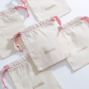 Low MOQ Recycled Canvas <b>Drawstring</b> <b>Pouch</b> Bag Customized Eco-friendly Dust Bag With Logo - Product Image 2