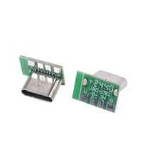 Connecteur femelle Type C 8 broches à souder, charge rapide 5A, données 90° °   Port USB-C vertical pour la réparation de câbles et d'appareils DIY
