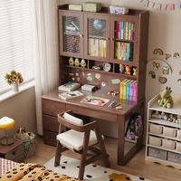 Ensemble bureau en bois avec étagère latérale, bibliothèque pour la maison, bureau d'ordinateur, bureau pour élèves du primaire