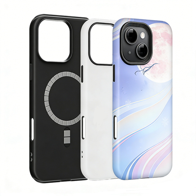 2 in 1 Double Layer 3D Sublimation Blanks Mobile Phone case With Magnetic Shockproof Phone Cover Custom Design for Custom