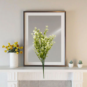 Intérieur/extérieur Branches d'eucalyptus artificielles en PE résistant aux UV Arbustes en plastique verts de lierre/Ramats pour mariages/anniversaires Halloween - Product Image 5