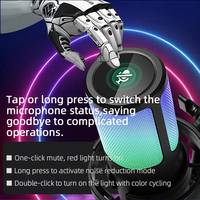 Microphone à condensateur RGB pour diffusion en direct, microphone USB pour jeux avec support de bureau pour l'enregistrement de podcasts, PC, smartphone